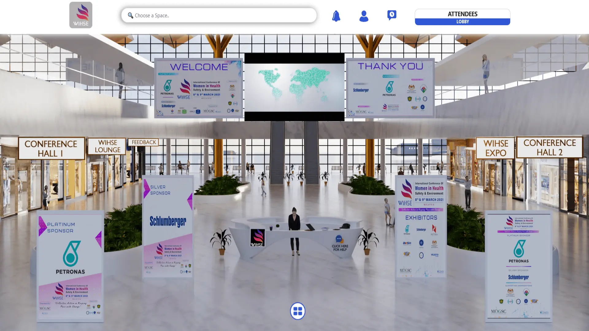 WIHSE Virtual Conference welcome lobby